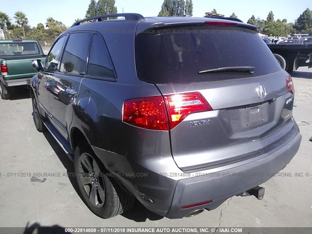 2HNYD28818H521307 - 2008 ACURA MDX SPORT GRAY photo 3