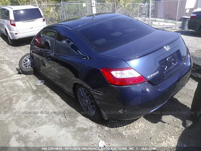 2HGFG12637H539541 - 2007 HONDA CIVIC LX BLUE photo 3