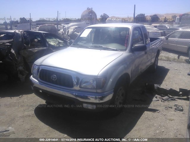 5TEVL52N01Z741110 - 2001 TOYOTA TACOMA XTRACAB SILVER photo 2