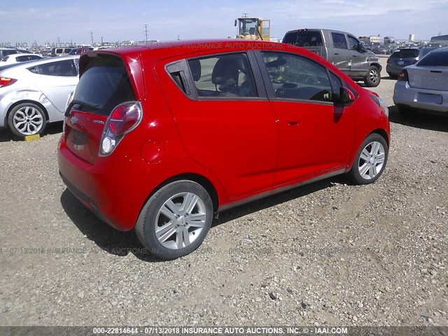 KL8CD6S97EC454888 - 2014 CHEVROLET SPARK 1LT RED photo 4