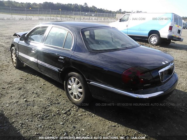 1LNHM97V61Y690039 - 2001 LINCOLN CONTINENTAL  BLACK photo 3