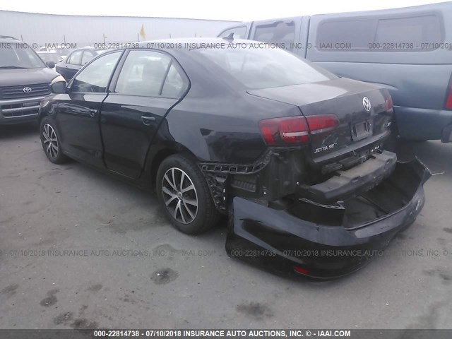 3VWD67AJ4GM235750 - 2016 VOLKSWAGEN JETTA SE BLACK photo 3