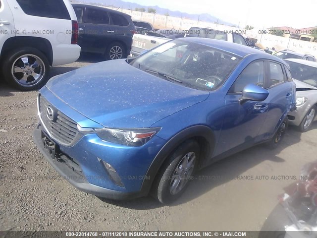 JM1DKFB71G0132591 - 2016 MAZDA CX-3 SPORT BLUE photo 2