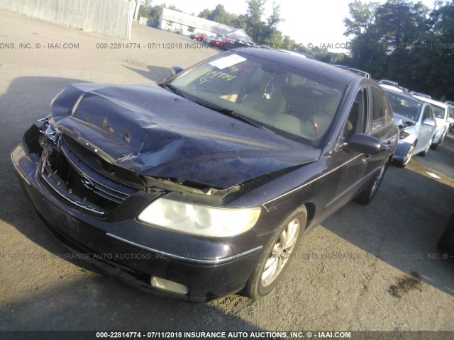 KMHFC46F36A036008 - 2006 HYUNDAI AZERA SE/LIMITED PURPLE photo 2