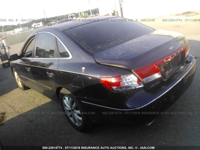 KMHFC46F36A036008 - 2006 HYUNDAI AZERA SE/LIMITED PURPLE photo 3