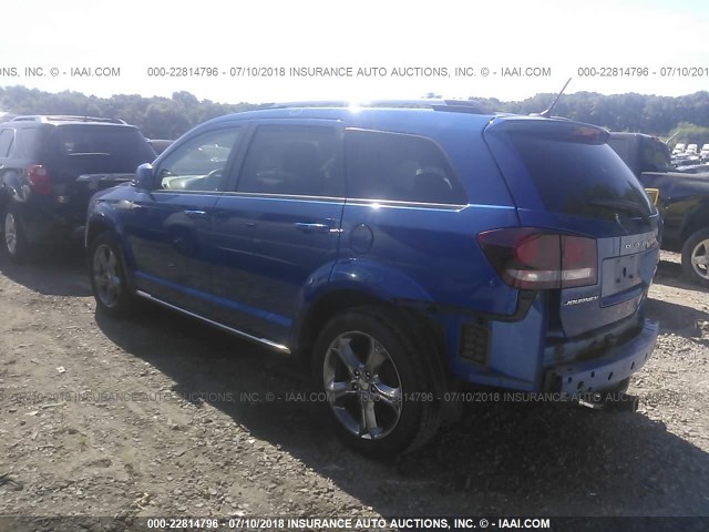 3C4PDCGB5FT714925 - 2015 DODGE JOURNEY CROSSROAD BLUE photo 3