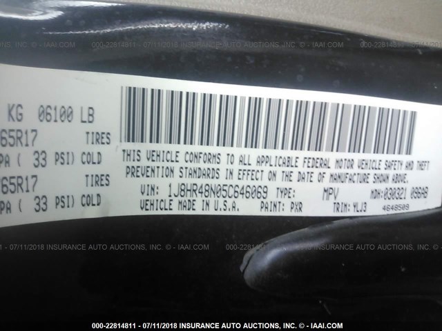 1J8HR48N05C646069 - 2005 JEEP GRAND CHEROKEE LAREDO/COLUMBIA/FREEDOM 黑色 照片 9