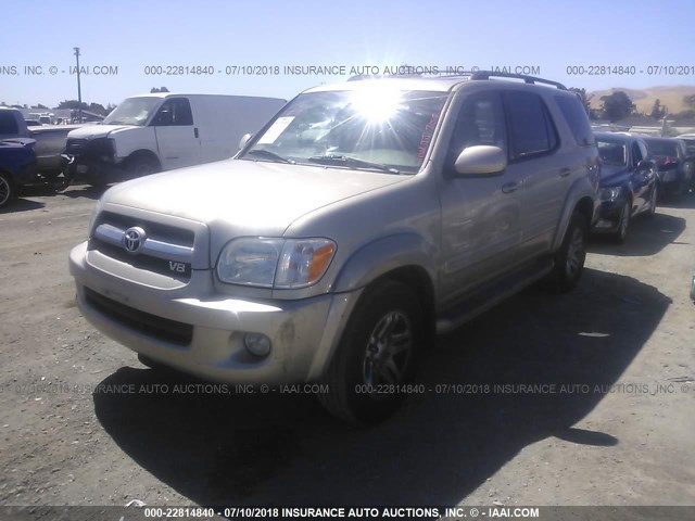 5TDZT38A45S251086 - 2005 TOYOTA SEQUOIA LIMITED GOLD photo 2