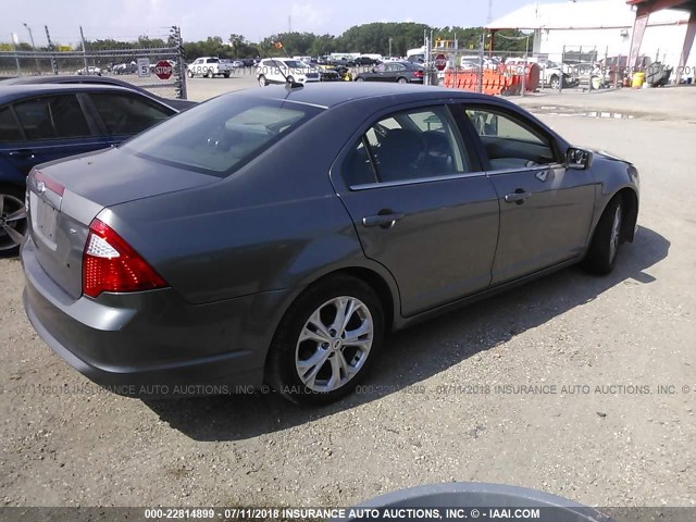 3FAHP0HA7CR421607 - 2012 FORD FUSION SE GRAY photo 4