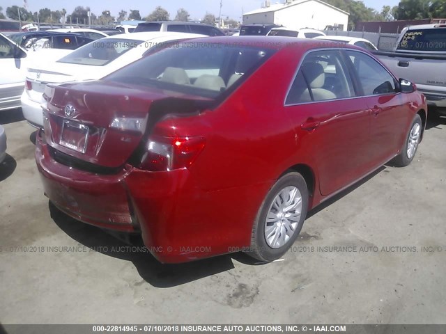 4T1BF1FK8EU794277 - 2014 TOYOTA CAMRY L/SE/LE/XLE 红色 照片 4