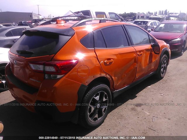 JF2GTADCXJH234182 - 2018 SUBARU CROSSTREK PREMIUM ORANGE photo 4