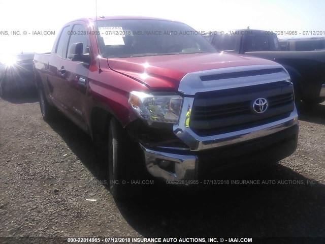 5TFRY5F11EX157158 - 2014 TOYOTA TUNDRA DOUBLE CAB SR/SR5 RED photo 1