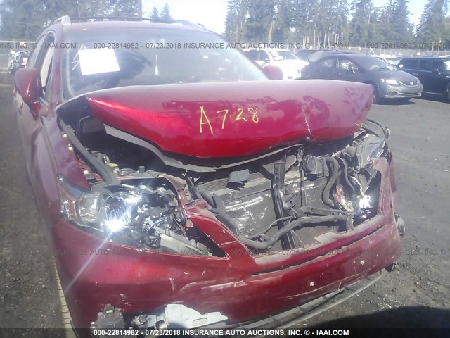 JTJBC1BA1B2040054 - 2011 LEXUS RX 450 RED photo 6