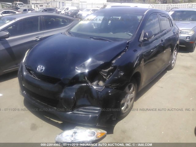 2T1KU40E39C061233 - 2009 TOYOTA COROLLA MATRIX  BLACK photo 2