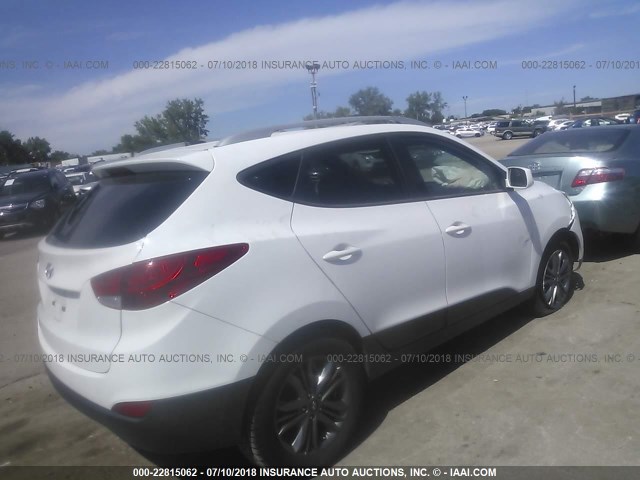 KM8JU3AG5EU895776 - 2014 HYUNDAI Tucson GLS/LIMITED/SE WHITE photo 4