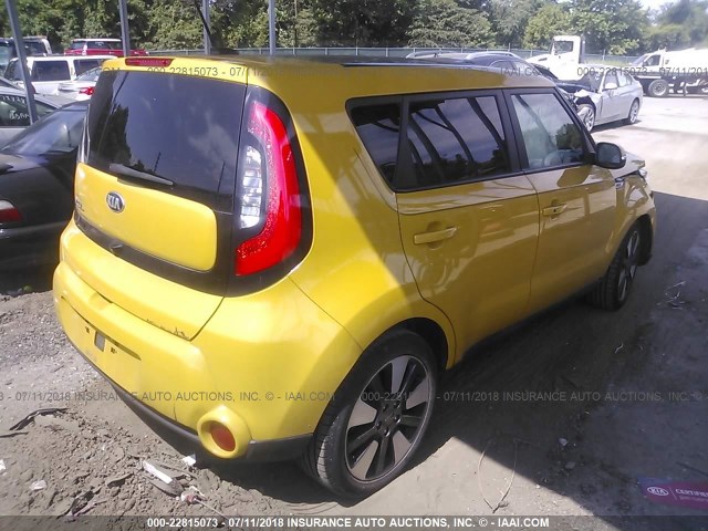 KNDJX3A50E7095797 - 2014 KIA SOUL ! YELLOW photo 4