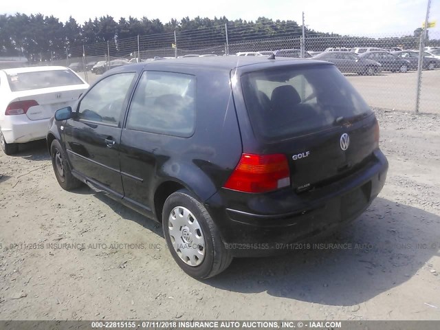 9BWBK61J134052768 - 2003 VOLKSWAGEN GOLF GL BLACK photo 3