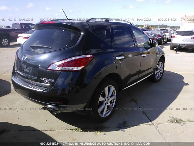 JN8AZ1MW1EW516732 - 2014 NISSAN Murano S/SL/SV/LE BLACK photo 4