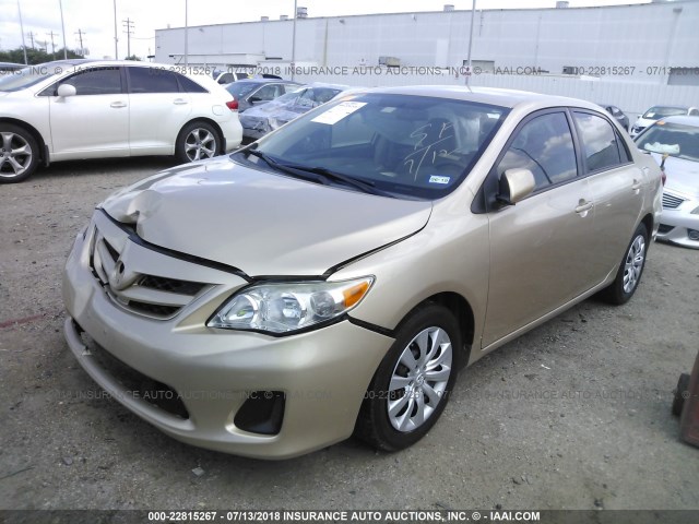5YFBU4EE4CP028337 - 2012 TOYOTA COROLLA S/LE GOLD photo 2