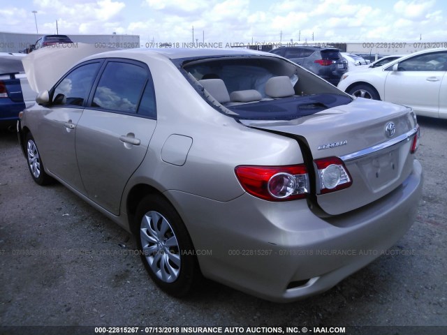5YFBU4EE4CP028337 - 2012 TOYOTA COROLLA S/LE GOLD photo 3