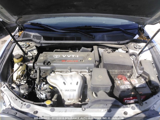 4T1BE46K87U637257 - 2007 TOYOTA CAMRY NEW GENERAT CE/LE/XLE/SE SILVER photo 10
