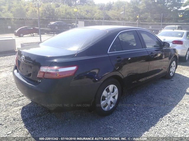 4T1BE46K37U081505 - 2007 TOYOTA CAMRY NEW GENERAT CE/LE/XLE/SE BLACK photo 4