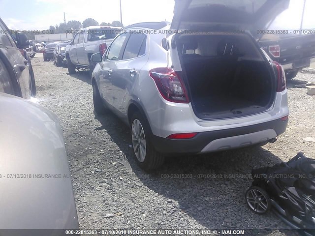 KL4CJASBXHB013749 - 2017 BUICK ENCORE PREFERRED SILVER photo 3