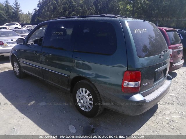 KNDUP131336471441 - 2003 KIA SEDONA EX/LX GREEN photo 3