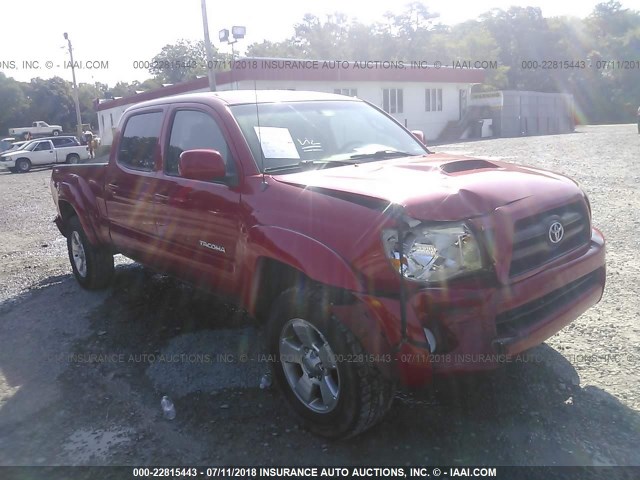 5TEMU52N98Z567721 - 2008 TOYOTA TACOMA DOUBLE CAB LONG BED RED photo 1