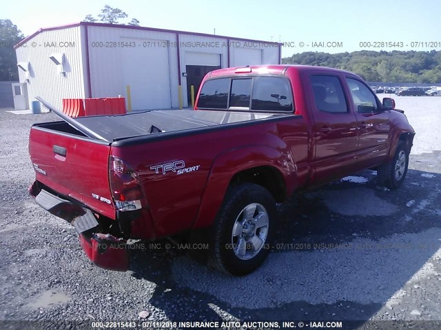 5TEMU52N98Z567721 - 2008 TOYOTA TACOMA DOUBLE CAB LONG BED RED photo 4