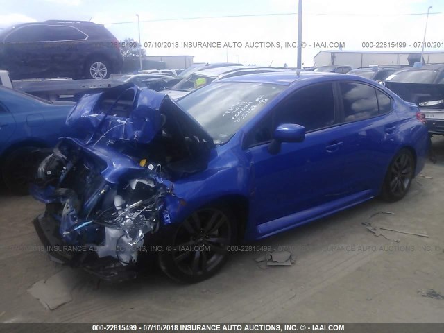 JF1VA1J67H9828832 - 2017 SUBARU WRX LIMITED BLUE photo 2