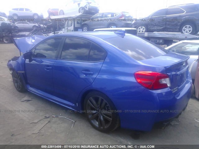 JF1VA1J67H9828832 - 2017 SUBARU WRX LIMITED BLUE photo 3