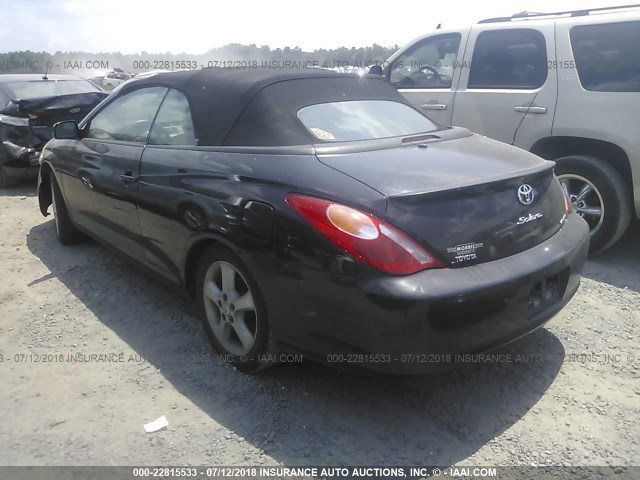 4T1FA38P25U047617 - 2005 TOYOTA CAMRY SOLARA SE/SLE BLACK photo 3