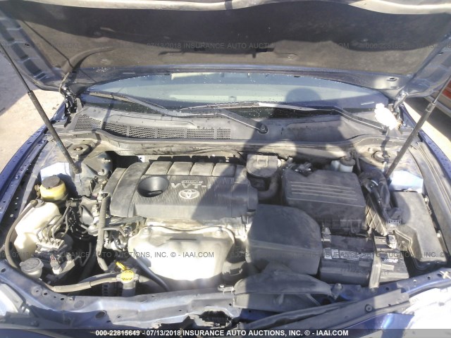 4T4BF3EK9AR055710 - 2010 TOYOTA CAMRY SE/LE/XLE BLUE photo 10