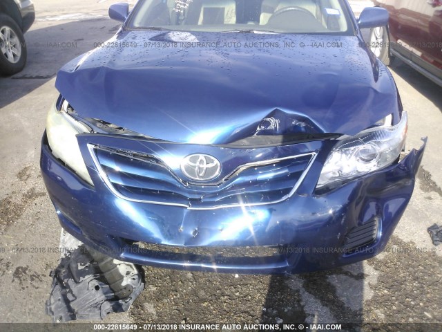 4T4BF3EK9AR055710 - 2010 TOYOTA CAMRY SE/LE/XLE BLUE photo 6