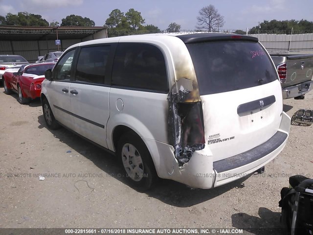 2D8HN44H08R714869 - 2008 DODGE GRAND CARAVAN SE WHITE photo 3