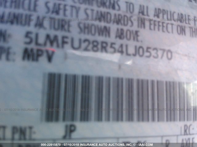 5LMFU28R54LJ05370 - 2004 LINCOLN NAVIGATOR SILVER photo 9