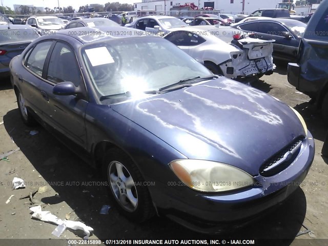 1FAFP53U41G200802 - 2001 FORD TAURUS SE BLUE photo 1