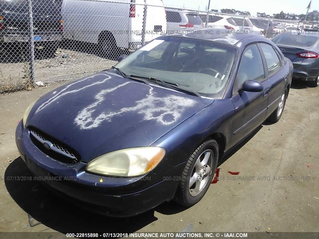 1FAFP53U41G200802 - 2001 FORD TAURUS SE BLUE photo 2