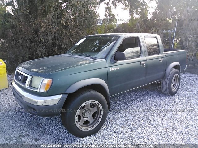 1N6ED27T4YC423211 - 2000 NISSAN FRONTIER CREW CAB XE/CREW CAB SE GREEN photo 2