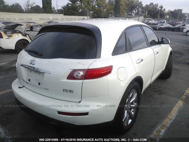 JNRBS08W73X401262 - 2003 INFINITI FX45 WHITE photo 4