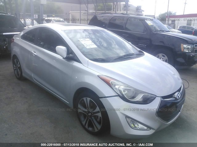 KMHDH6AE3DU006019 - 2013 HYUNDAI ELANTRA COUPE GS/SE SILVER photo 1