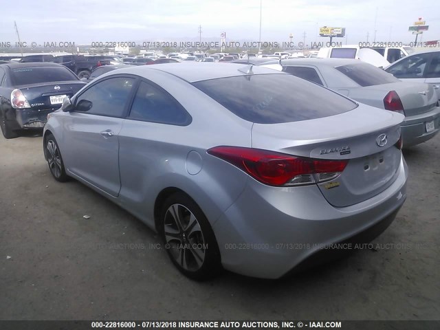 KMHDH6AE3DU006019 - 2013 HYUNDAI ELANTRA COUPE GS/SE SILVER photo 3