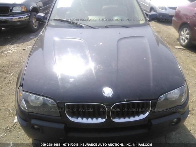 WBXPA73405WC46415 - 2005 BMW X3 2.5I BLACK photo 10