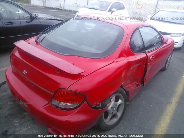 KMHJG35F7YU178079 - 2000 HYUNDAI TIBURON RED photo 4