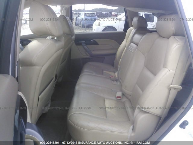 2HNYD284X8H526308 - 2008 ACURA MDX TECHNOLOGY WHITE photo 8