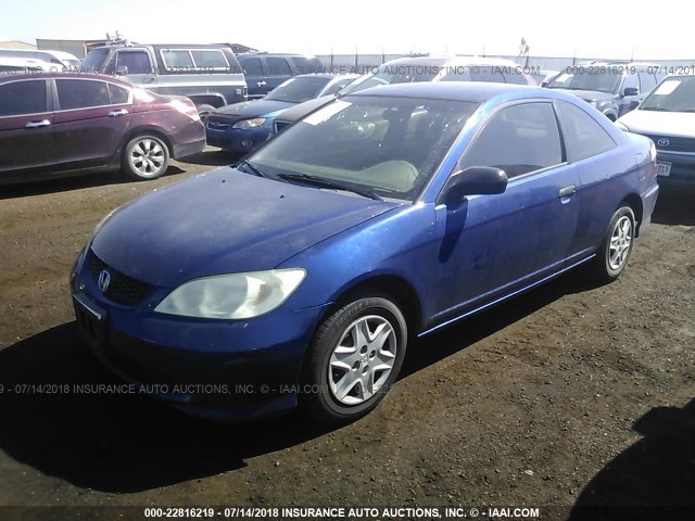 1HGEM22305L042284 - 2005 HONDA CIVIC DX VP BLUE photo 2