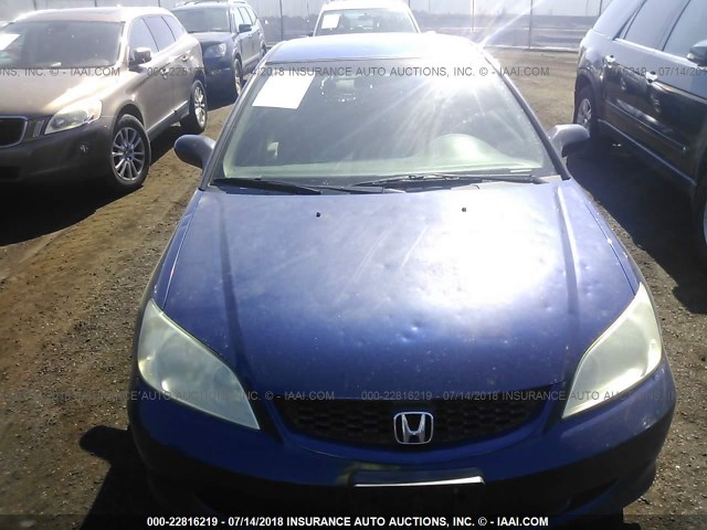 1HGEM22305L042284 - 2005 HONDA CIVIC DX VP BLUE photo 6