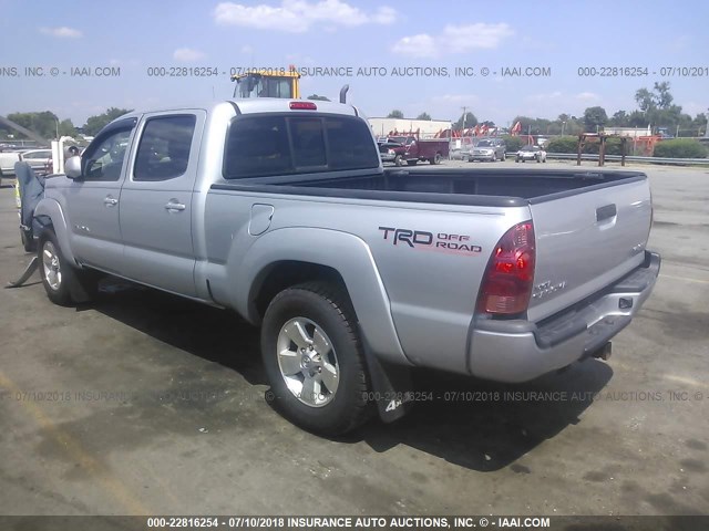 5TEMU52N88Z506392 - 2008 TOYOTA TACOMA DOUBLE CAB LONG BED SILVER photo 3