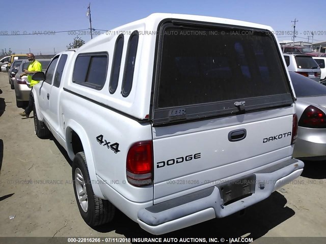 1D7HG32K54S664454 - 2004 DODGE DAKOTA SPORT WHITE photo 3